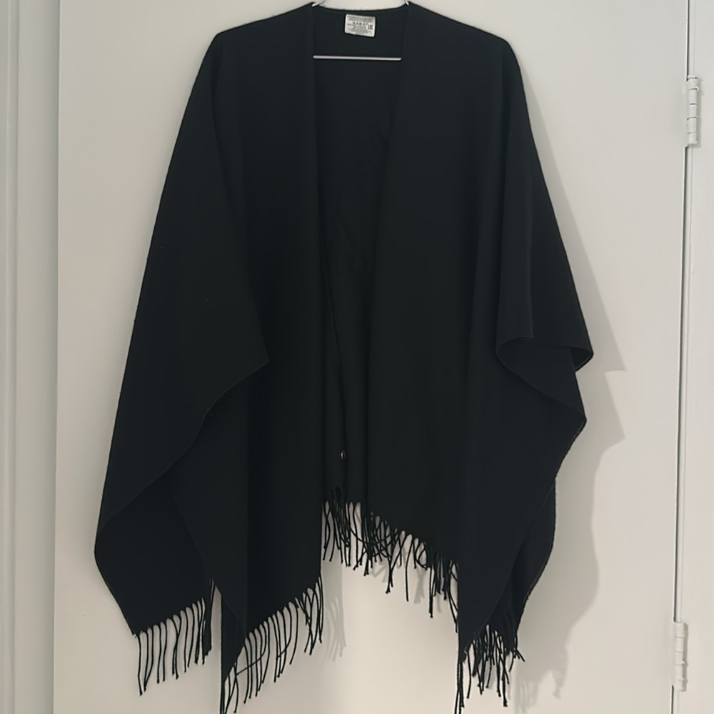 Black Fringe Shawl by Fraas